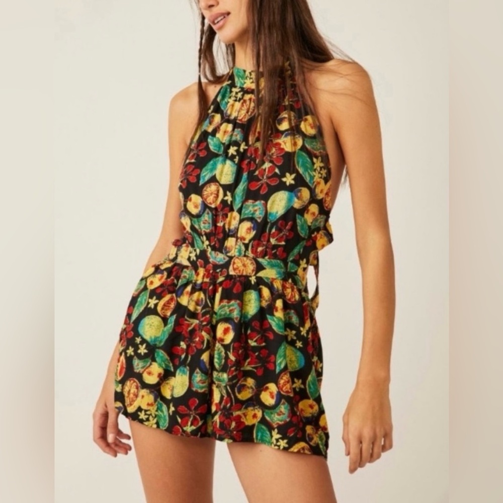 NWT Free People Coral Tides Romper in Dark Combo Size Medium